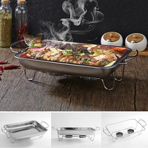 SPTaste 가정용 사각 스텐워머세트 전천후활용 음식워머기 푸드워머 개인미니화로 챠핑디쉬 캠핑반합 S/M/L