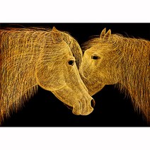 히여 보석 십자수 DIY 패키지 3D 90여종 도안 소형 중형 대형 시리즈, 1세트, 17. 황금 말 BH-103