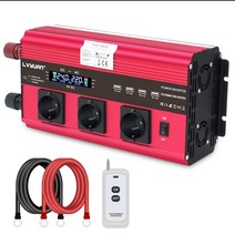 수정파인버터 LY-3060F3 지속출력3000W 최대출력6000W 4USB 3코드 12V 24V, 레드 24V