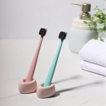코랄 헬로우밍크칫솔 초극세사 밍크 벨벳모, 핑크1개+민트1개