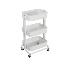 티렉스캐스터 틈새 트롤리 이동식 선반 카트 13cm 18cm 33cm 36cm, 36cm 고급형 3단 트롤리(핸들X) WHITE