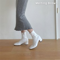 로즈블로썸 멜팅브라운 여성 데일리 통굽 부츠 스판 앵클부츠 3color (7609226)