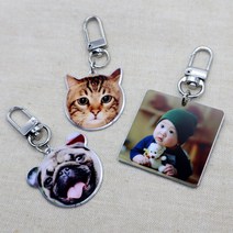 사진키링 포토 커플 키링 키링제작, 강아지모양, 동일사진