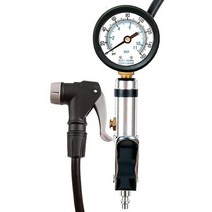 CycloSpirit 369458 자동 밸브가 장착된 Cyclo Spirit 범용 자전거 타이어 인플레이터 게이지 Presta and Schrader Air Compressor T