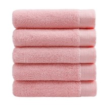 어메니티타올 디럭스 40수 코마사 180g 고급 호텔수건 5장 세트, 피치핑크