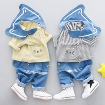 쁘띠앙쥬 (긴팔)봄.가을 큐티줄무늬세라 2종세트