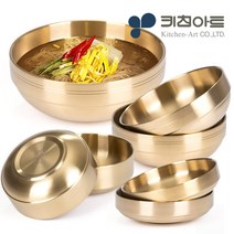 키친아트 티타늄 이중진공 냉면기 탕기 한정식 그릇, 수저 세트