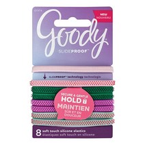 Goody SlideProof 헤어 타이 고무줄 반짝이는 네온 8개입 235375