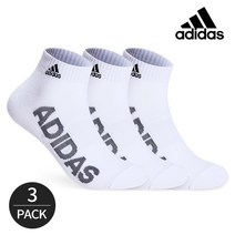 아디다스 남성 사이드네임 자수로고 발목양말 3P WH, 3족세트_WH