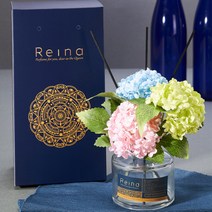 [레이나퍼퓸] 스노우수국 투명 플라워디퓨저 150ml, 선택1:블루 / 선택2:청포도