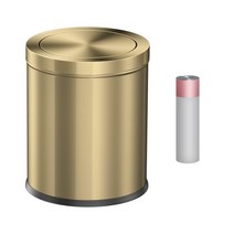 Keling 스테인리스 스틸 쓰레기통 뚜껑이 있는 욕실 플립 작은 15.1 L 주방 거실용 USA 미국, Gold