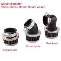 오토바이 에어 필터 28mm 32mm 35mm 38mm 42mm 범용 ATV 스쿠터 피트 더트 바이크 스트레이트 커브 오른쪽 미니 에어 필터 클리너, Straight 32mm