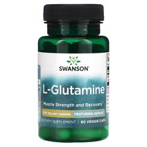 스완슨 Swanson 엘 글루타민 500mg 60베지캡슐 L-Glutamine, 기본, 1개, 60개