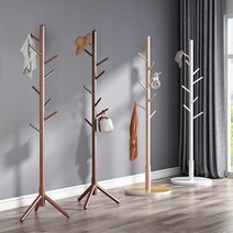 모던 나무 옷걸이 행거 수직 스탠드 의류 걸이, 삼발 밑단 월넛 원목 합판