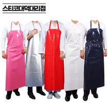 양면 방수앞치마 수산 주방 위생 업소용 식당앞치마 목걸이형, 대 90 X 120, 빨강