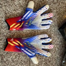 골키퍼장갑 성인 골키퍼 장갑 두꺼운 라텍스 축구 미끄럼 방지 통기성, Rainbow+사이즈 9