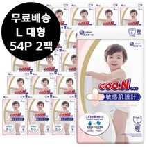 군기저귀 플러스 밴드 L 대형 54P x 2팩 (108매) 귀저기 9~14kg까지