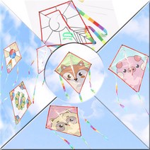 만들기자랑 연만들기/캐릭터/방패연/만들기재료/가오리연 만들기, 패브릭크레파스, 8색