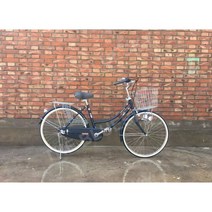 일본자전거 클래식자전거 출퇴근 가와사키 자전거 복고풍, 내부 3단 속도, 24인치, 네이비 블루 센서 라이트