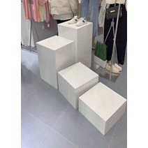 상품 샘플 디스플레이 단상 화이트 사각 선반 촬영 매장 디피용, 30큐브 높이50