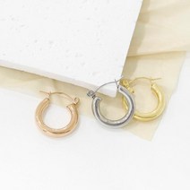 브이와이 여자 라운드 링 베이직 로즈골드 귀걸이