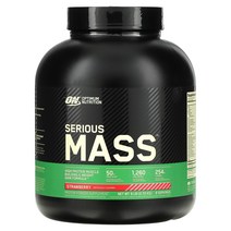 옵티멈 뉴트리션 Serious Mass High 프로틴 단백질 Weight Gain 파우더 분말 Strawberry 6 lb (2.72 kg)