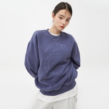 앤커버 세미서클 텍스트 스웨트셔츠-퍼플 - PURPLE 144185