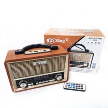 라디오/고성능 클래식 엔틱 스피커/블루투스스피커/USB/TF/AUX/캠핑용라디오/단파라디오/공장용라디오, 브라운
