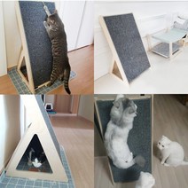 주문제작 원목 고양이 숨숨집 아깽이 카펫스크래쳐, 리필 카펫