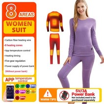 바이크자켓 온열 내복 스키 의류 가을 유니버설 USB 전기 난방, XXL, 15 8 Area Suit Women