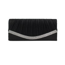 여성 핸드백 유럽 미국 Diamante 클러치 백 Pleated Drape 새틴 이브닝 백 레이디 걸스 여성용