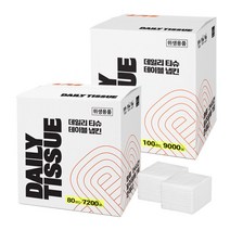 데일리티슈 무형광 뽑아쓰는 테이블 냅킨 100밴드, 흰색, 80밴드