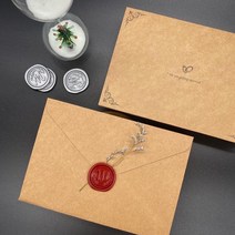 [조앤새미] 크래프트 청첩장봉투10매 / 결혼반지 디자인 invitation card envelope 스몰웨딩/셀프청첩장