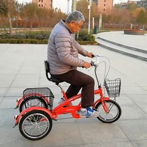 성인 세발자전거 어른 노인 어르신 세 발 자전거 바구니, 그린L 일반형.작은 안장