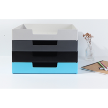 유아이원 학교 학원 유치원 어린이집 교구 사무실 회사 서류 문서 책상 정리 멀티 트레이 1박스, 블랙(20개)