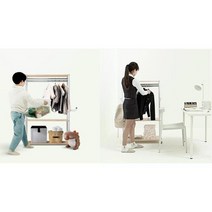 주부 쉽게 조립 어린이방 행거 옷장 80 옷가게행거 원룸행거, 모던주니어 블랙 80x40x130cm