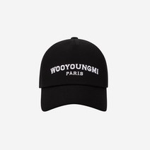제이콥홀릭 국내배송 Wooyoungmi 우영미 화이트 엠브로이드 로고 볼캡 블랙 W221AC52991B