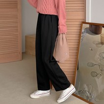 [오버나인] 여성 밴딩 와이드이지팬츠 여성팬츠
