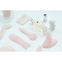 로즈쿼츠 괄사 핑크 마사지기 얼굴 페이스롤러 바디 경락 림프 브이라인, 세안밴드_핑크