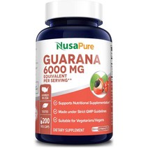미국 NusaPure 과라나 영양제 200개 비건 6000mg, 1개, 1세트