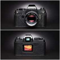 펜탁스 Pentax K2 LX MX SUPER A 카메라 소가죽 속사케이스, LX 베이스 [블랙]