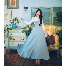개화기 경성 스타일 사진 광고촬영 원피스 프렌치 소녀 수화 롱 스커트 춘추 잉글리시 스쿨 감령