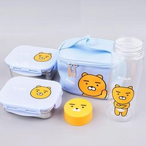 카카오프렌즈 락스텐 심플가방도시락 보틀세트 라이언 카카오톡 카카오프렌즈 카카오이모티콘 카카오스토어 식기세트 ;joo:na, ※­선택:상품선택▣