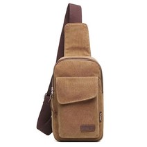 정품 자전거백팩 Wxnow 캔버스 슬링 백 크로스바디 백팩 여성 및 남성용 체스트 백 카키 One_Size, Brown