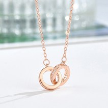 [ Silver 925 ] 오피스룩 더블라인 레이어드 큐빅셋팅 일체형 목걸이