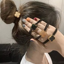 수연패션 네잎 클로버 머리끈 6종세트 세련된 헤어스타일 연출 고무줄 짱짱한 머리끈