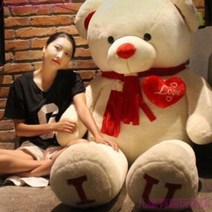 대형 곰 인형 수면 애착 쿠션 여친 생일 선물, 아이유 레드-심플 머플러, 스트레이트 1m 직각 1.4m [뚱뚱]