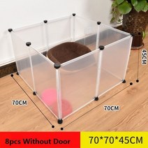 애완 동물 울타리 투명 DIY 야외 인클로저 애완동물 놀이 틀 토끼 기니피그 강아지 고양이 실행 개집 잠자는 방 재생 애완동물 울타리 놀이, 8pcs Without Door