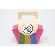 복주머니박스 칼라 10개 색동복주머니상자 복주머니상자 선물상자 송편박스 포장박스 떡상자 포장상자, 단품
