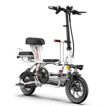 스마트 전기 자전거 부모-자식 전기 자전거 화이트블랙레드 12 인치 80km 48v 리튬 배터리 휴대용 전기 스쿠터, 10ah 화이트